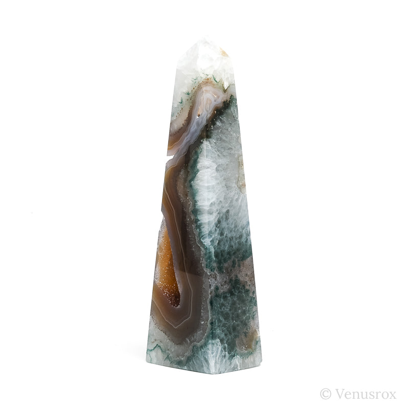 Clear Quartz with Agate & Chalcedony Polished/Natural Point from Brazil | Venusrox