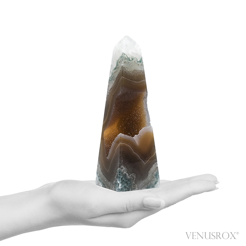Clear Quartz with Agate & Chalcedony Polished/Natural Point from Brazil | Venusrox