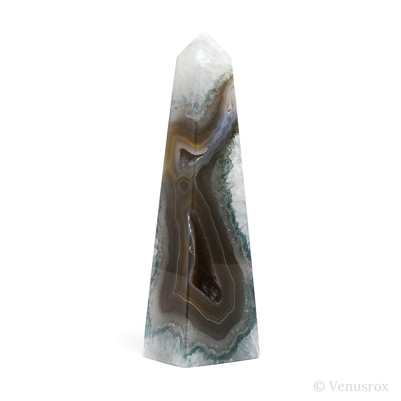 Clear Quartz with Agate & Chalcedony Polished/Natural Point from Brazil | Venusrox