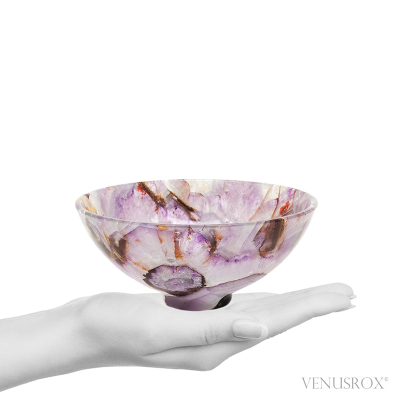 Chevron Amethyst Polished Bowl from India | Venusrox