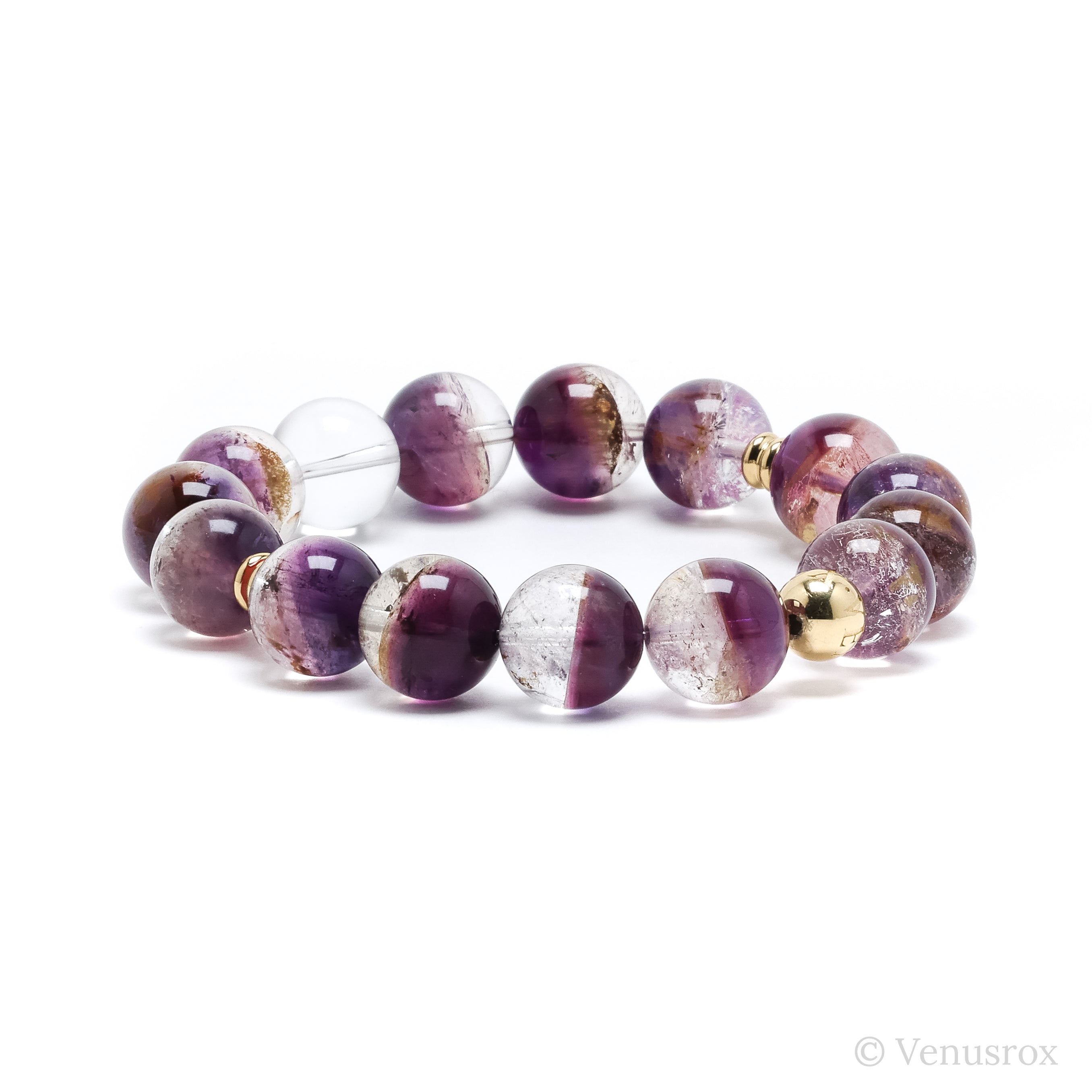 Amethyst Phantom with Iron Inclusions Bracelet from Brazil | Venusrox