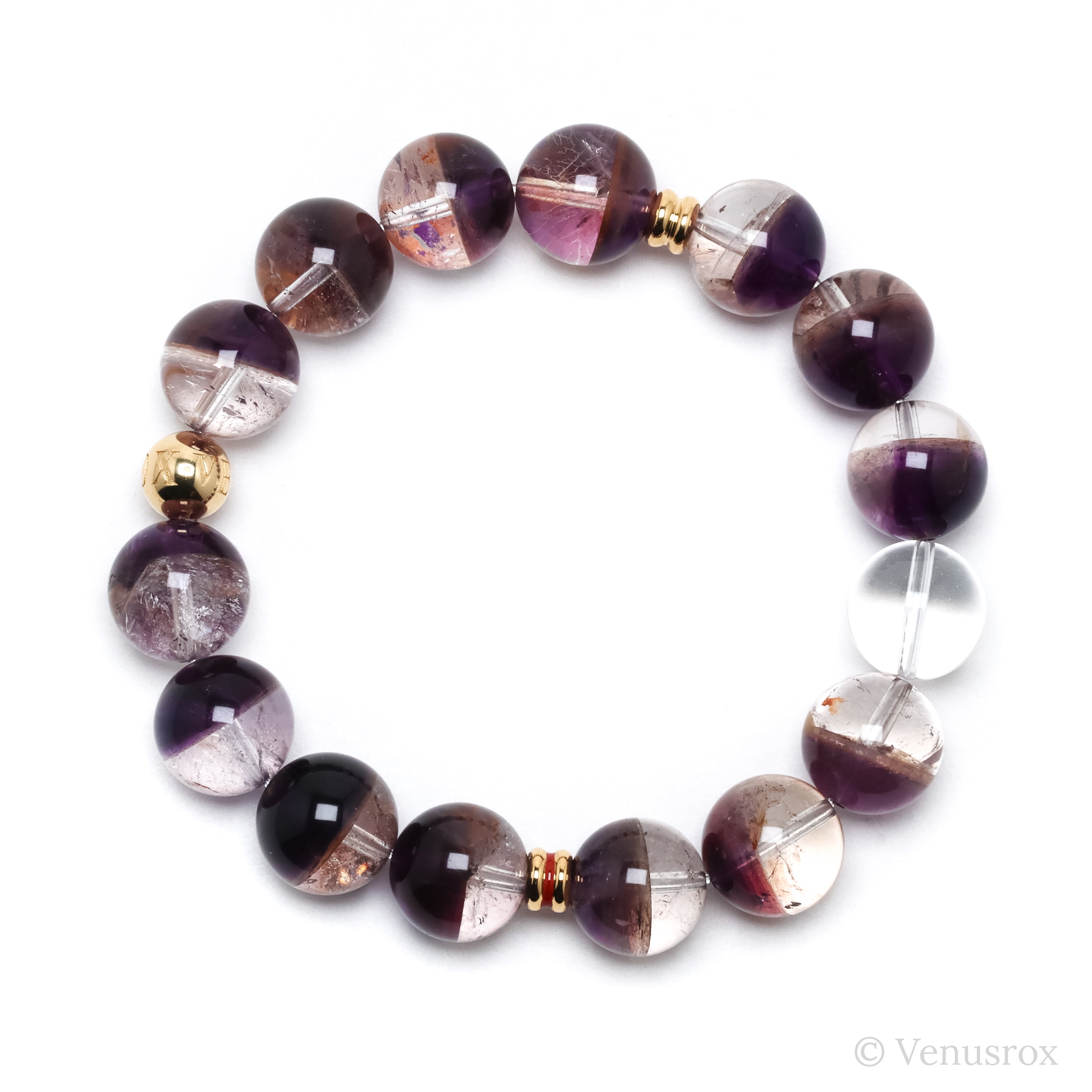 Amethyst Phantom with Iron Inclusions Bracelet from Brazil | Venusrox
