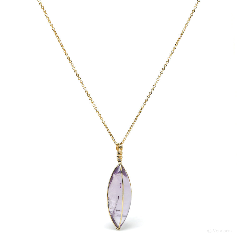 Amethyst Phantom Pendant wrapped in 18Kt Gold from Brazil | Venusrox