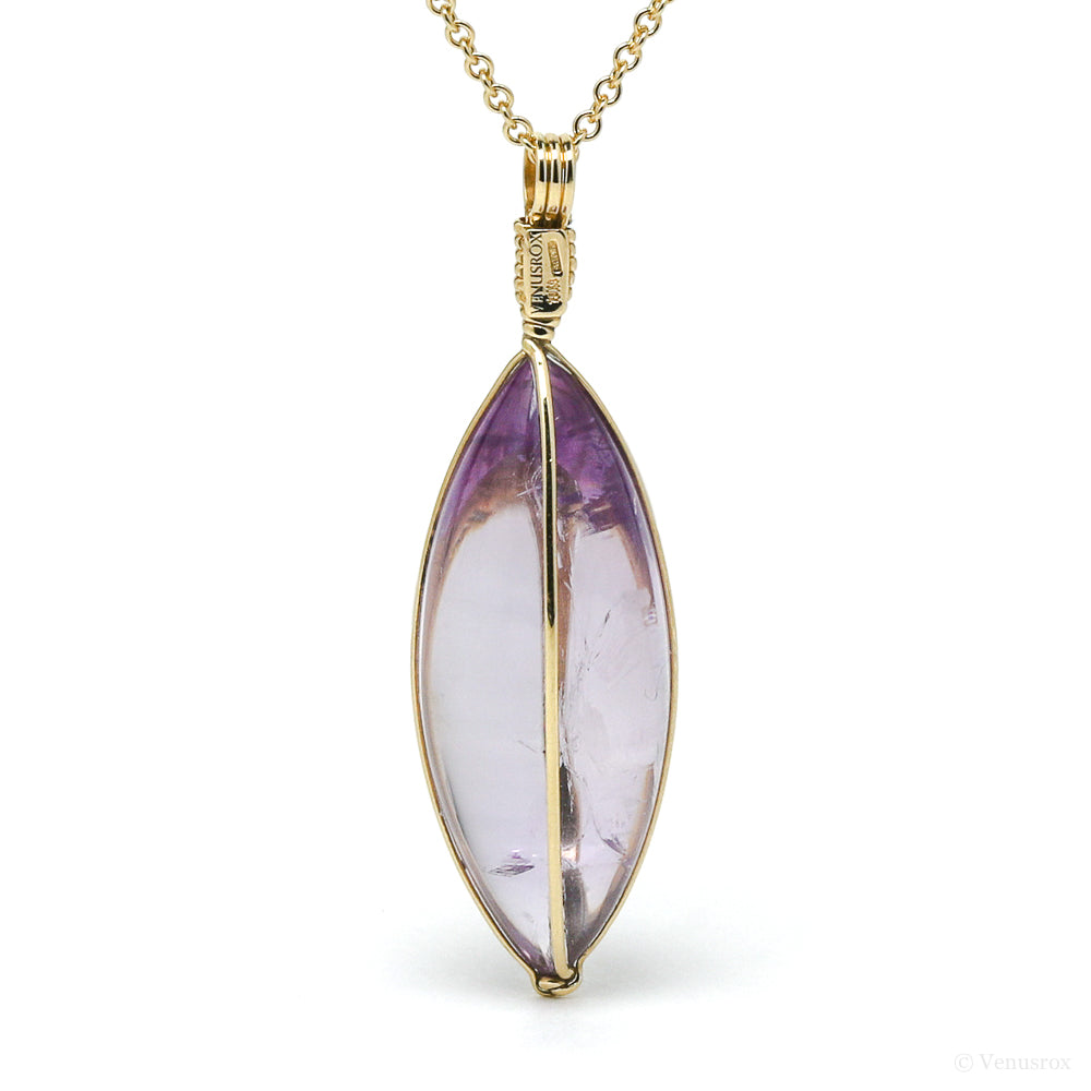 Amethyst Phantom Pendant wrapped in 18Kt Gold from Brazil | Venusrox
