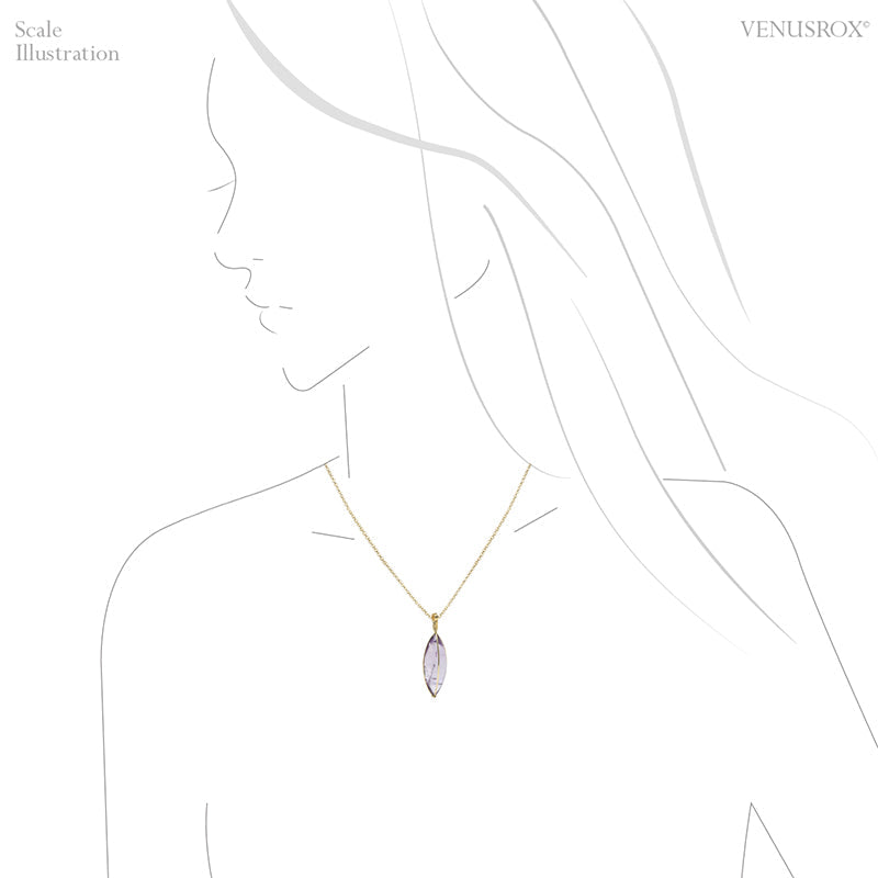 Amethyst Phantom Pendant wrapped in 18Kt Gold from Brazil | Venusrox