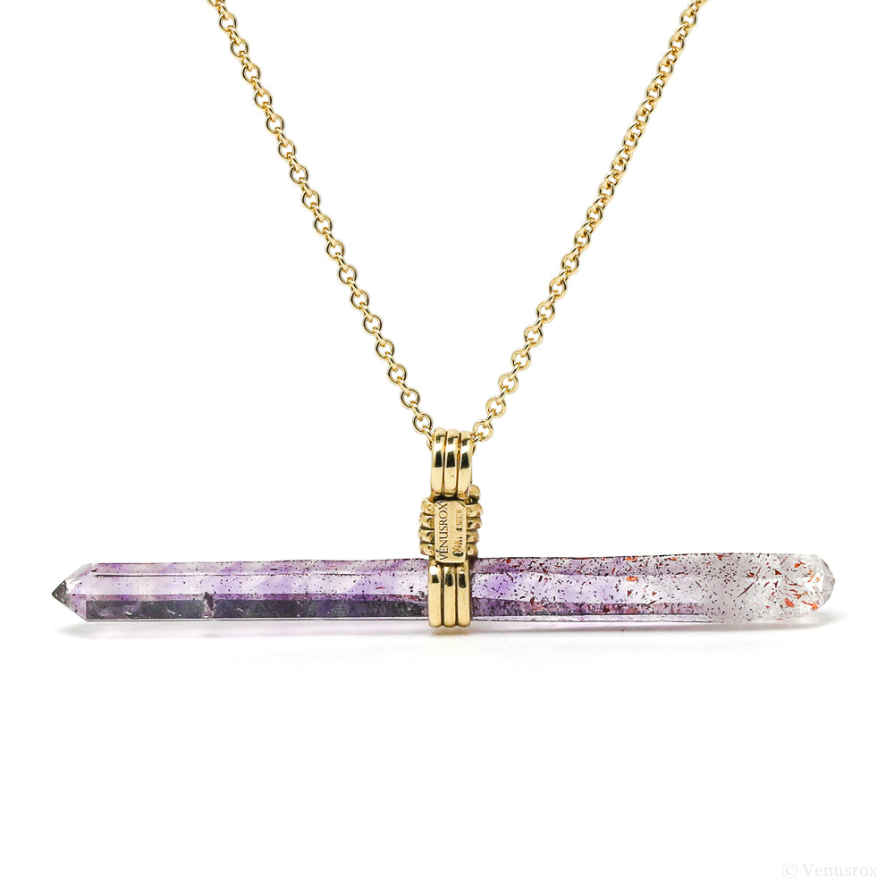 Amethyst Phantom Pendant wrapped in 18Kt Gold from the Piedra Parada, near Las Vigas, Tatatila, Veracruz, Mexico | Venusrox