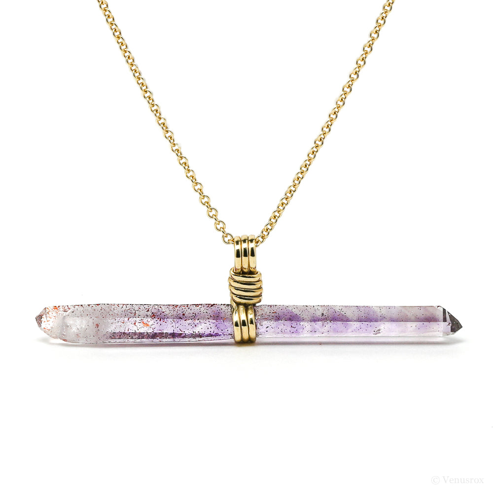 Amethyst Phantom Pendant wrapped in 18Kt Gold from the Piedra Parada, near Las Vigas, Tatatila, Veracruz, Mexico | Venusrox
