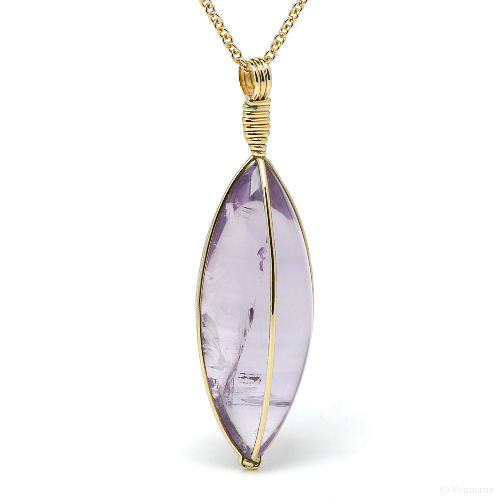 Amethyst Phantom Pendant wrapped in 18Kt Gold from Brazil | Venusrox