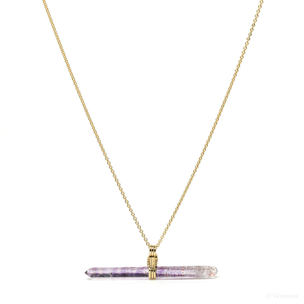Amethyst Phantom Pendant wrapped in 18Kt Gold from the Piedra Parada, near Las Vigas, Tatatila, Veracruz, Mexico | Venusrox
