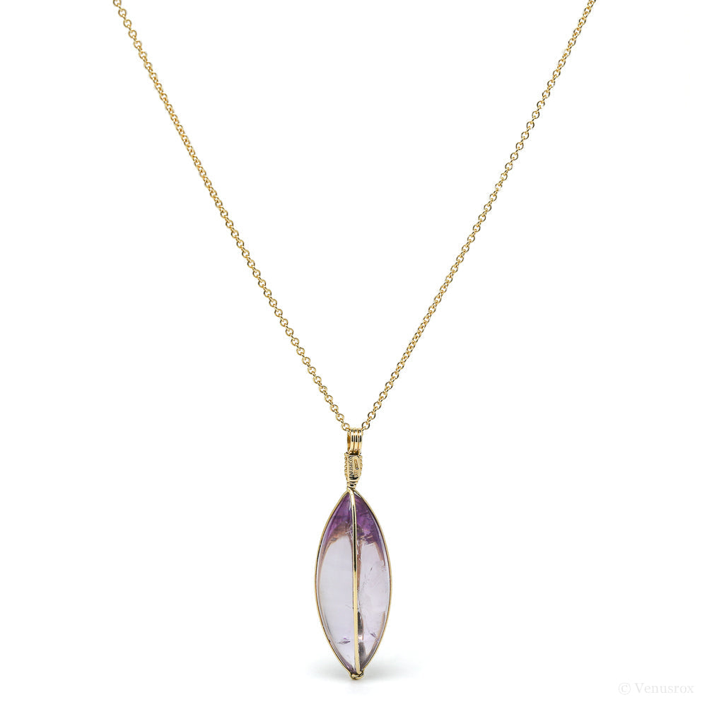 Amethyst Phantom Pendant wrapped in 18Kt Gold from Brazil | Venusrox