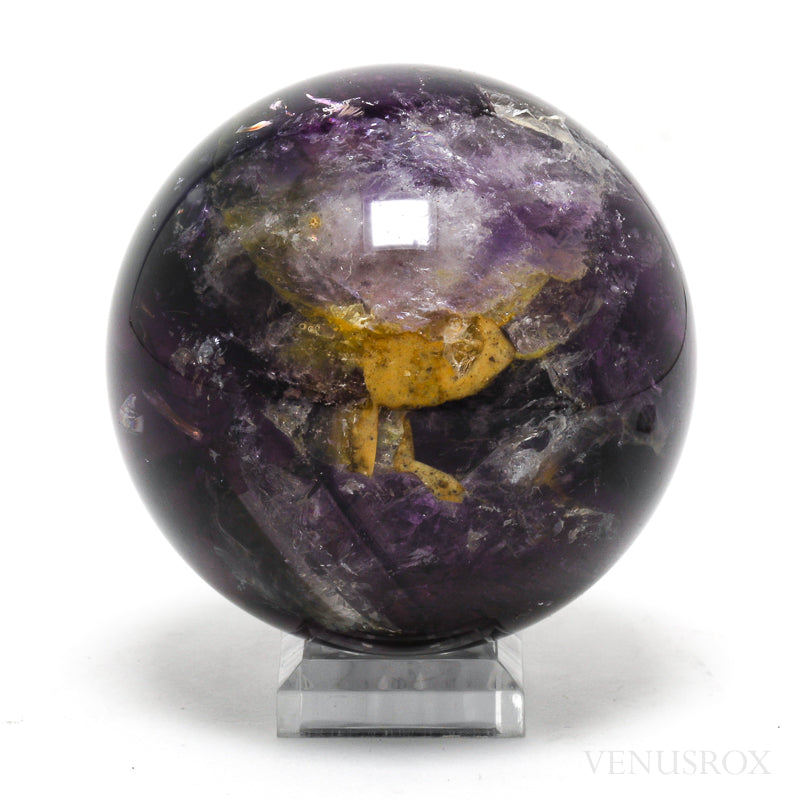 Amethyst Phantom Quartz Polished Sphere from the Goboboseb Mountains, Namibia | Venusrox