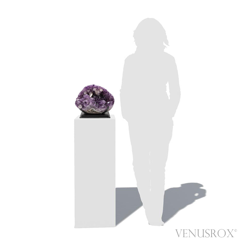 Amethyst with Agate & Calcite Polished/Natural Cluster from Uruguay mounted on a stand | Venusrox