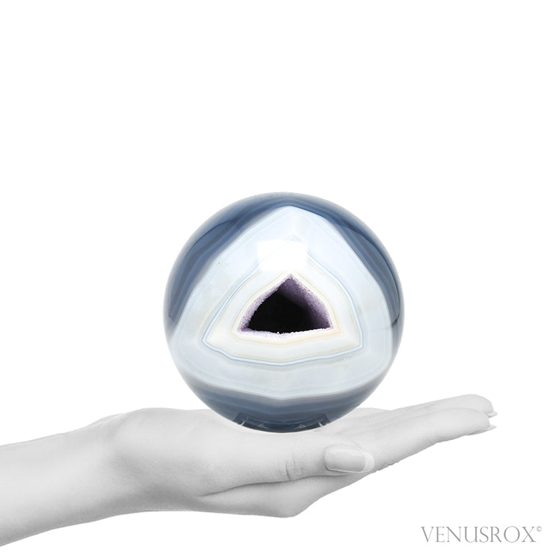 Amethyst with Agate Geode Sphere from Brazil | Venusrox