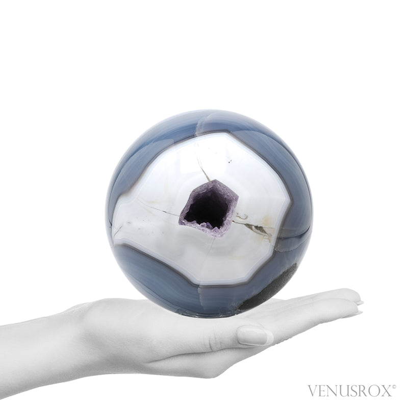 Amethyst with Agate Geode Sphere from Brazil | Venusrox