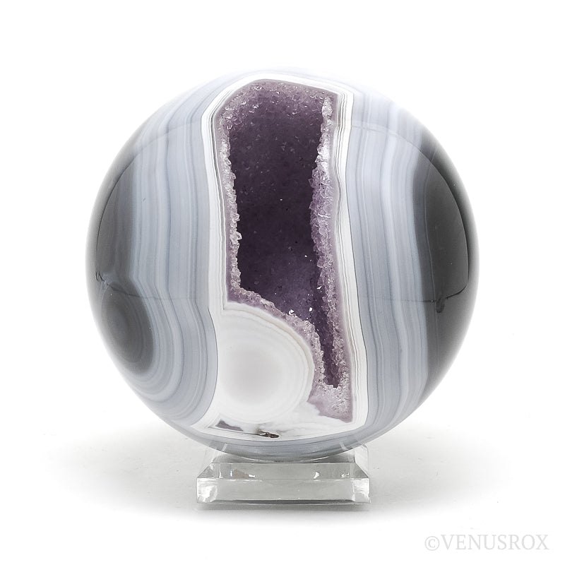 Amethyst with Agate Geode Sphere from Brazil | Venusrox