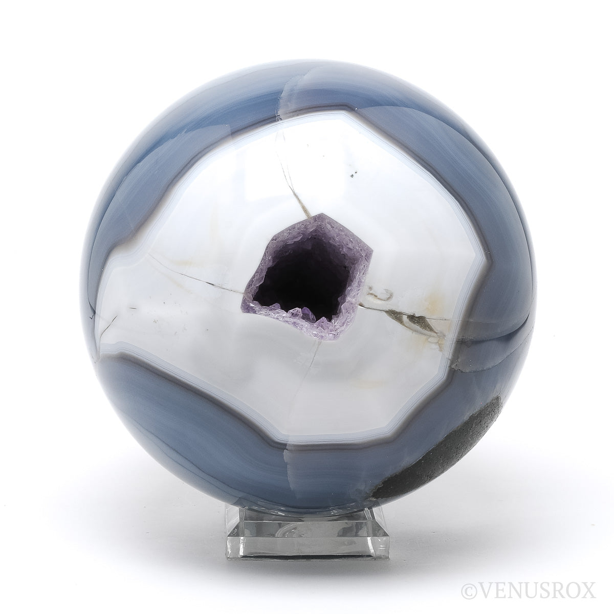 Amethyst with Agate Geode Sphere from Brazil | Venusrox