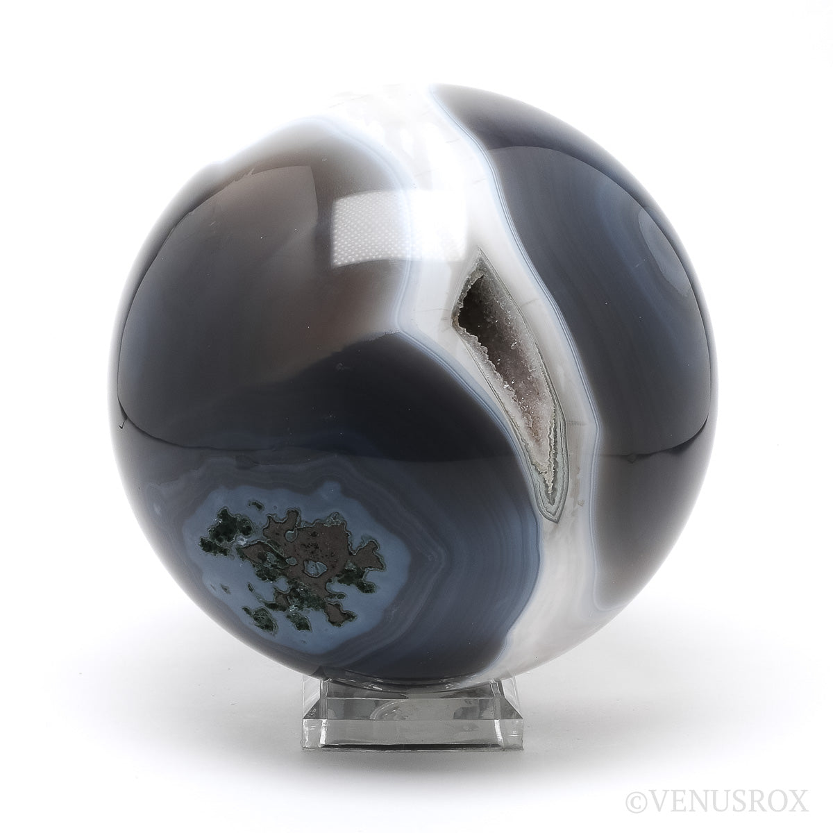 Amethyst with Agate Geode Sphere from Brazil | Venusro