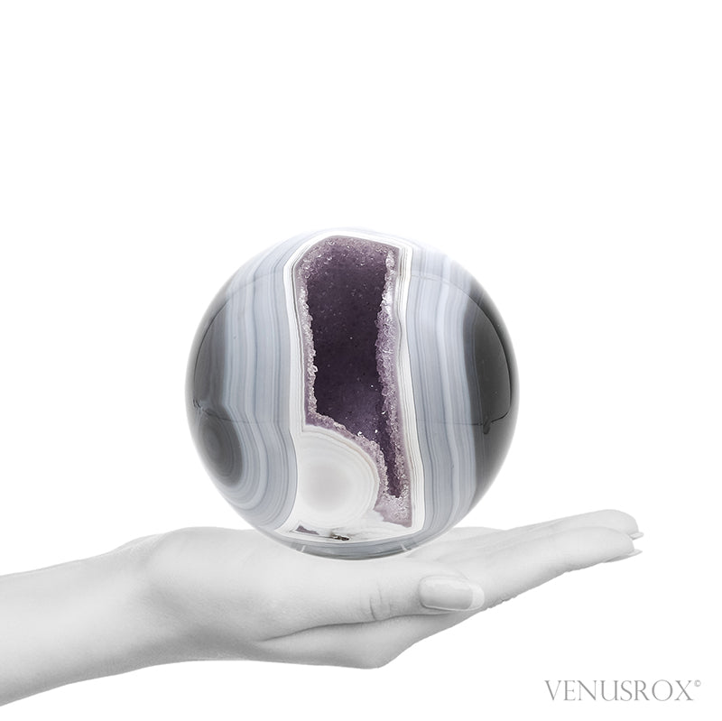 Amethyst with Agate Geode Sphere from Brazil | Venusrox