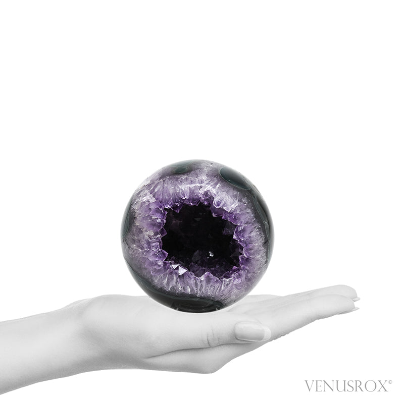 Amethyst with Agate Geode Sphere from Brazil | Venusrox