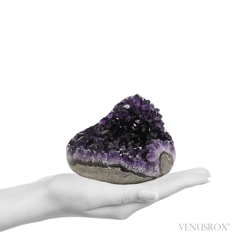 Amethyst with Agate & Matrix Part Polished/Part Natural Cluster from Uruguay | Venusrox