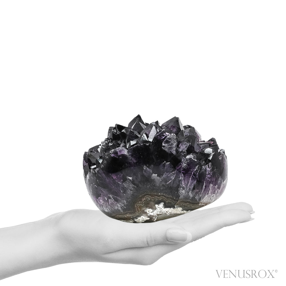 Amethyst with Agate & Matrix Part Polished/Part Natural Cluster from Uruguay | Venusrox