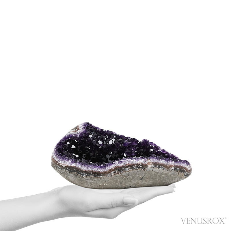 Amethyst with Agate & Matrix Part Polished/Part Natural Cluster from Uruguay | Venusrox