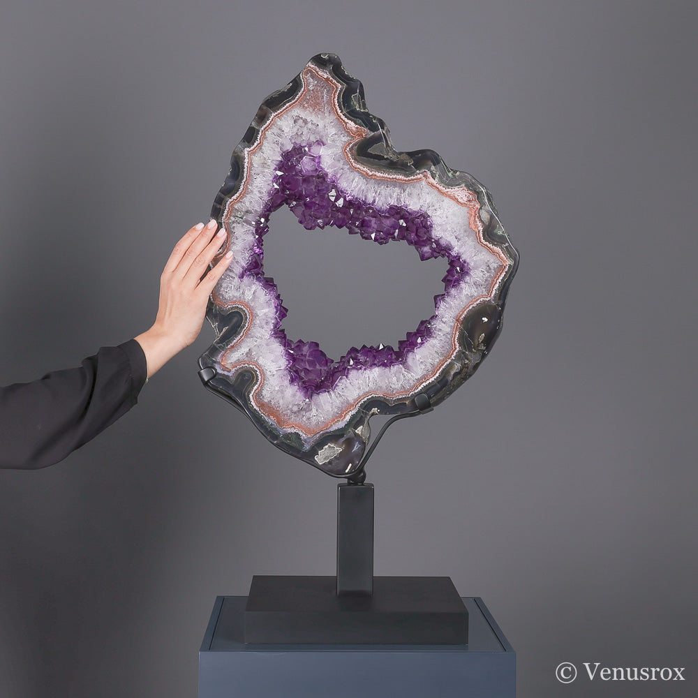 AMETHYST WITH AGATE SLICE - SLICES