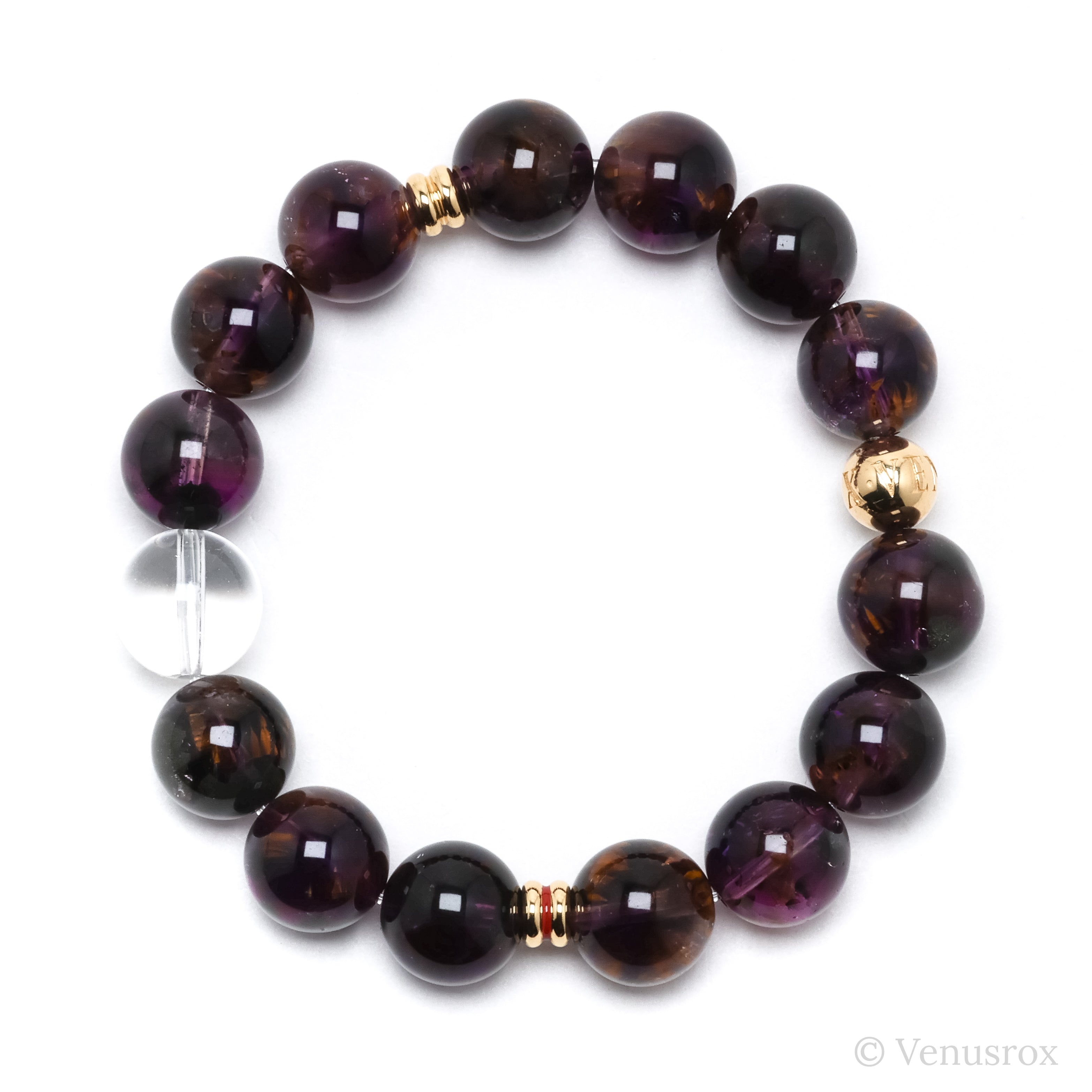 Amethyst with Cacoxenite Bracelet from Brazil | Venusrox