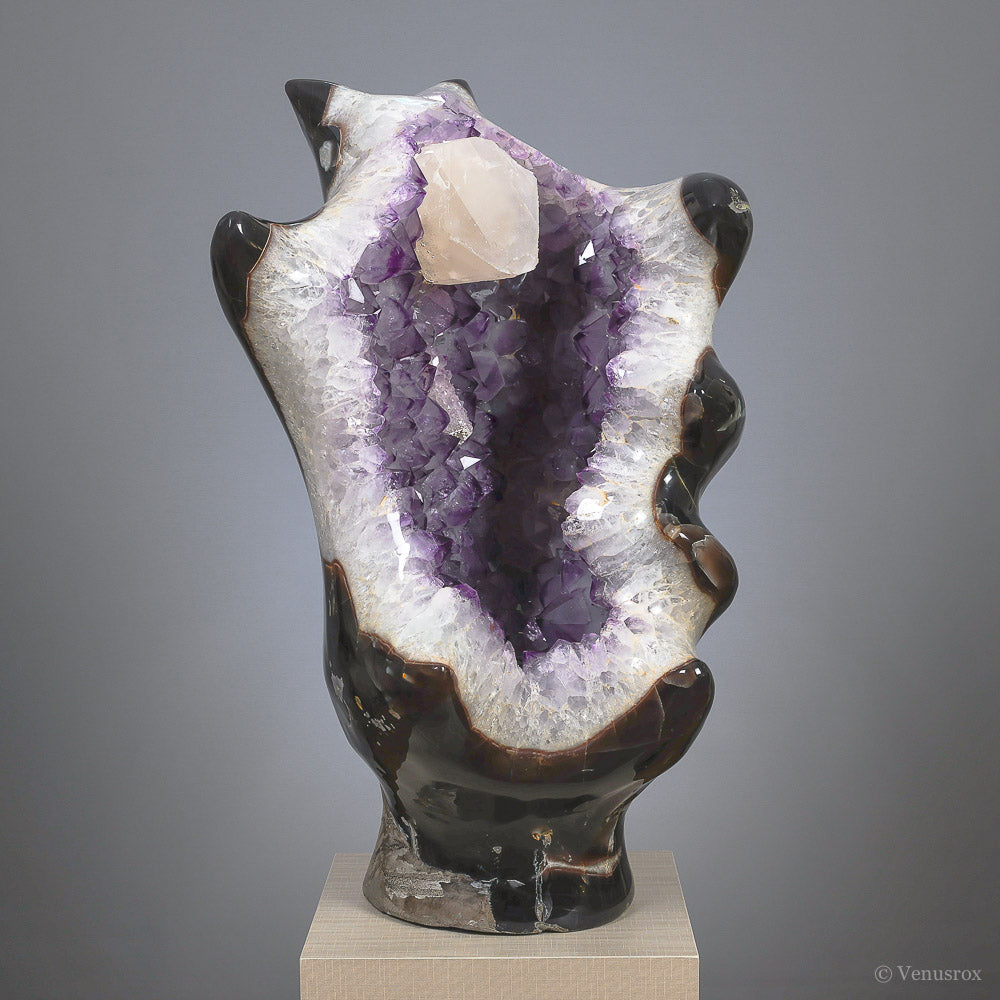 Amethyst with Quartz, Agate & Calcite Geode from Brazil | Venusrox