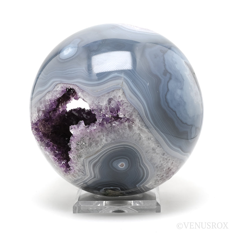 Amethyst with Quartz, Agate & Calcite Geode Sphere from Brazil | Venusrox