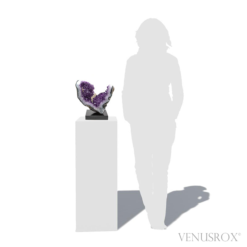 Amethyst with Quartz, Agate & Calcite Polished/Natural Cluster from Uruguay mounted on a bespoke stand | Venusrox
