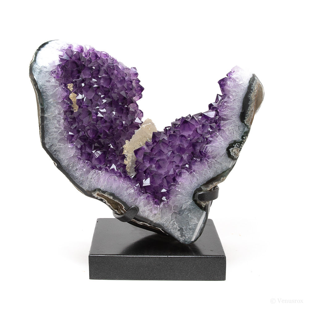 Amethyst with Quartz, Agate & Calcite Polished/Natural Cluster from Uruguay mounted on a bespoke stand | Venusrox