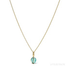 Blue Apatite Pendant wrapped in 18Kt Gold from Madagascar | Venusrox