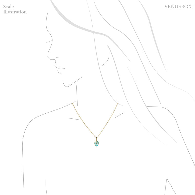 Blue Apatite Pendant wrapped in 18Kt Gold from Madagascar | Venusrox