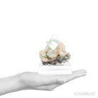Green Apophyllite with Stilbite Natural Cluster from Jalgaon, Maharashtra, India mounted on a bespoke stand | Venusrox