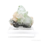 Green Apophyllite with Stilbite Natural Cluster from Jalgaon, Maharashtra, India mounted on a bespoke stand | Venusrox