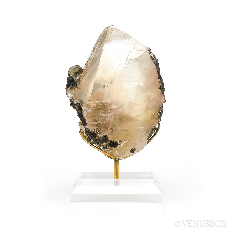 Calcite with Matrix Natural Crystal from India mounted on a bespoke stand | Venusrox