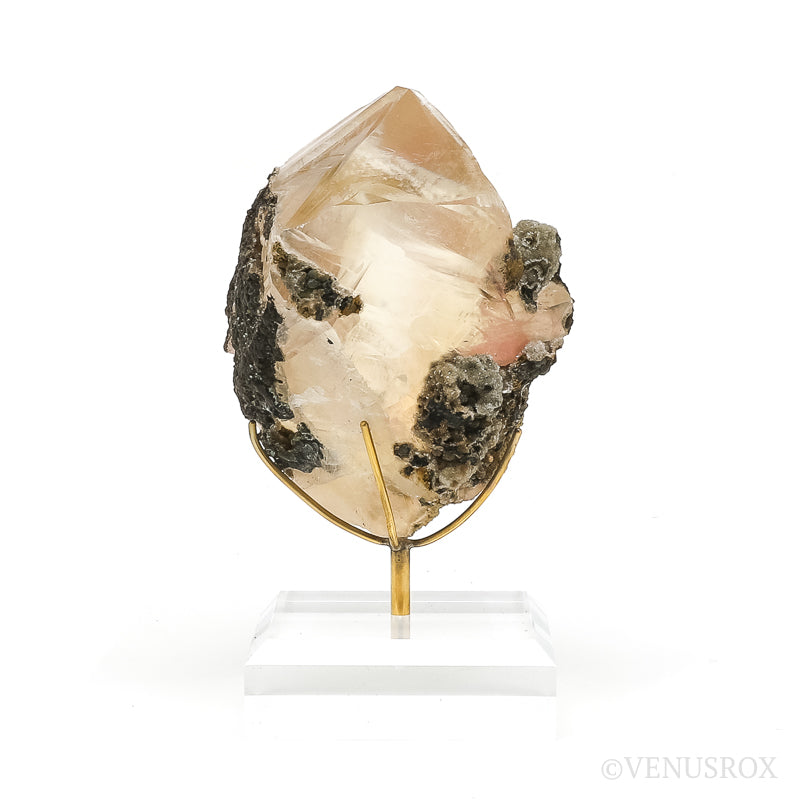 Calcite with Matrix Natural Crystal from India mounted on a bespoke stand | Venusrox