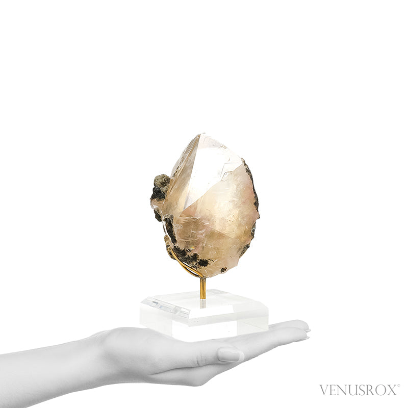 Calcite with Matrix Natural Crystal from India mounted on a bespoke stand | Venusrox