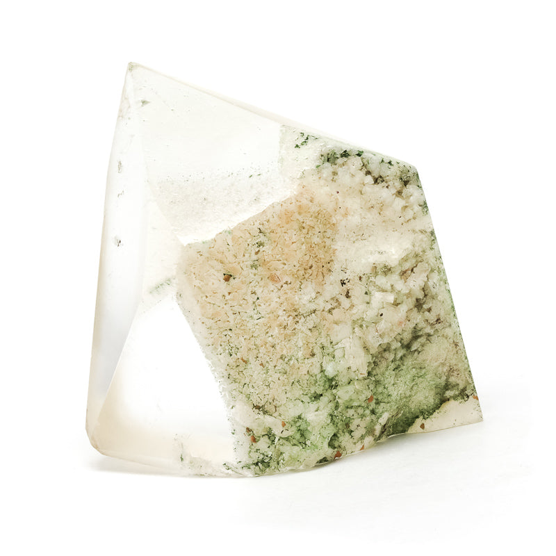 Calcite with Okenite Part Polished/Part Natural Crystal from India | Venusrox