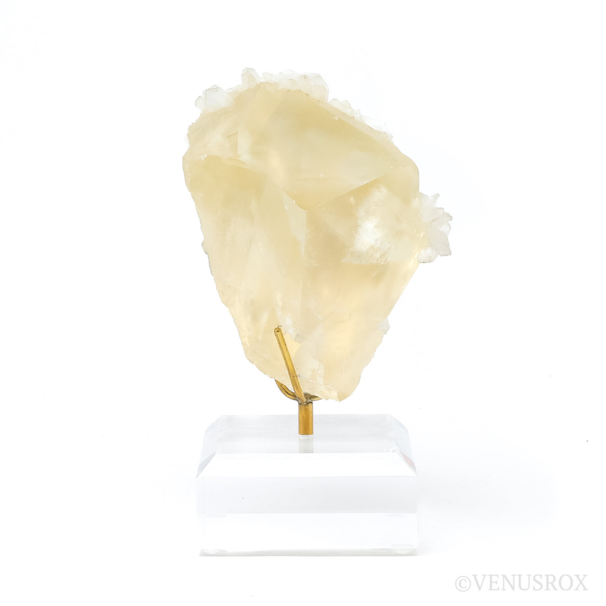 Calcite with Stilbite Natural Cluster from India mounted on a bespoke stand | Venusrox