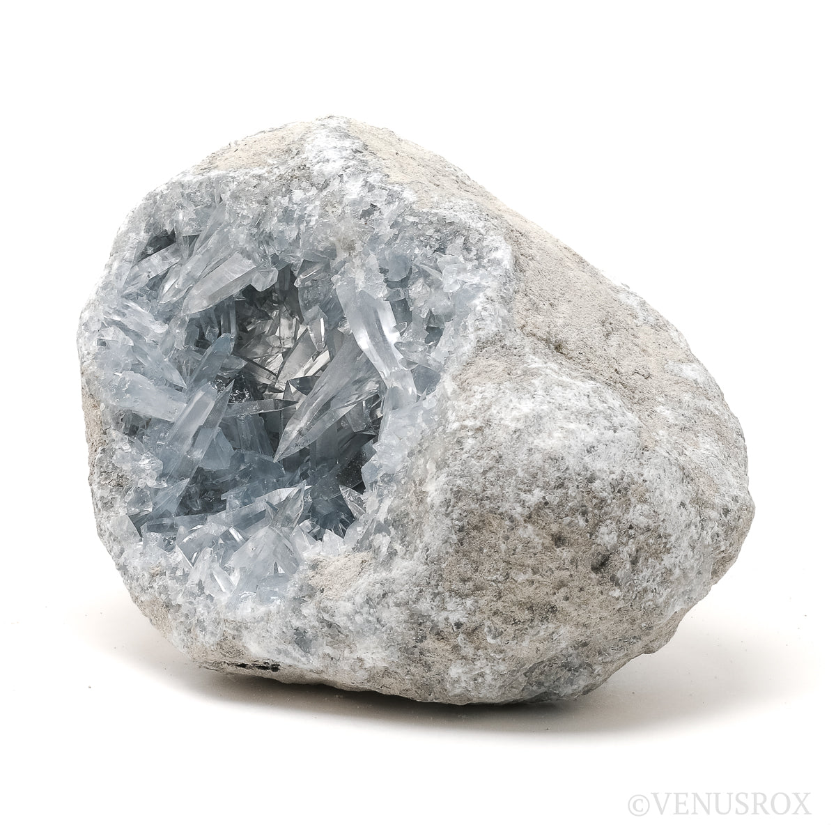 Blue Celestite on Matrix Natural Cluster from Madagascar | Venusrox