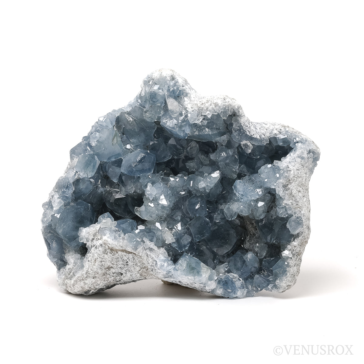 Blue Celestite on Matrix Natural Cluster from Madagascar | Venusrox