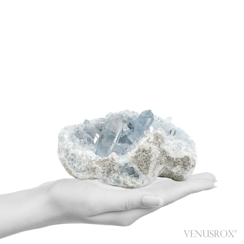 Blue Celestite on Matrix Natural Cluster from Madagascar | Venusrox