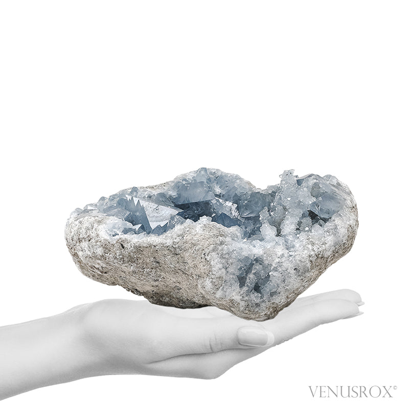 Blue Celestite on Matrix Natural Cluster from Madagascar | Venusrox