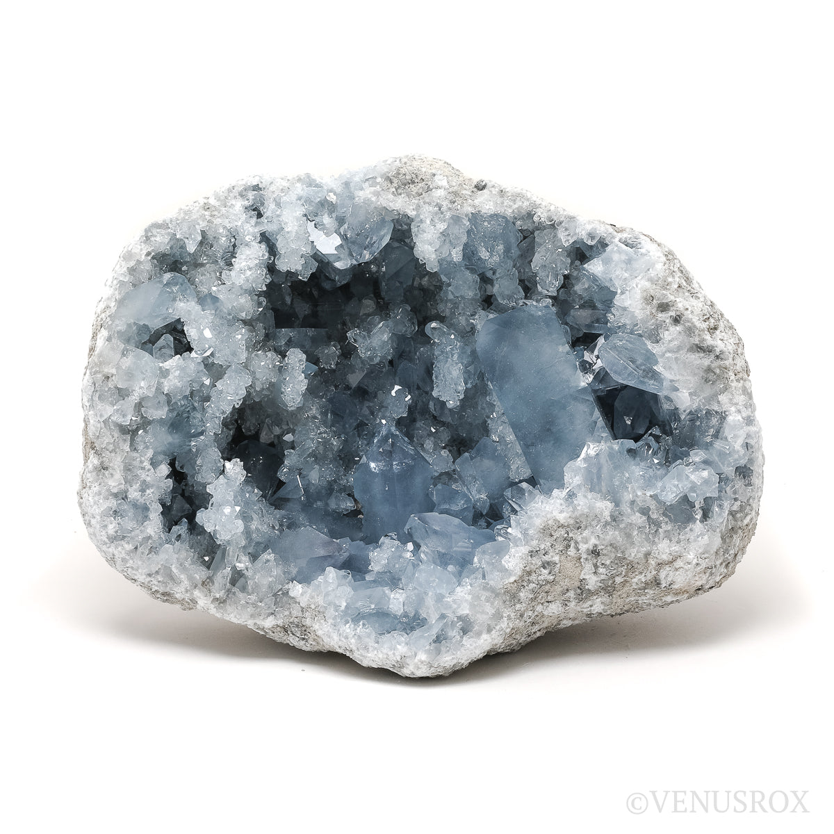 Blue Celestite on Matrix Natural Cluster from Madagascar | Venusrox