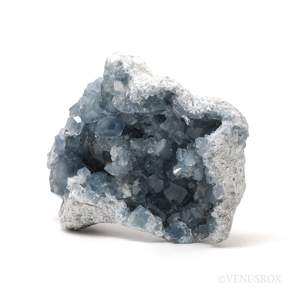 Blue Celestite on Matrix Natural Cluster from Madagascar | Venusrox