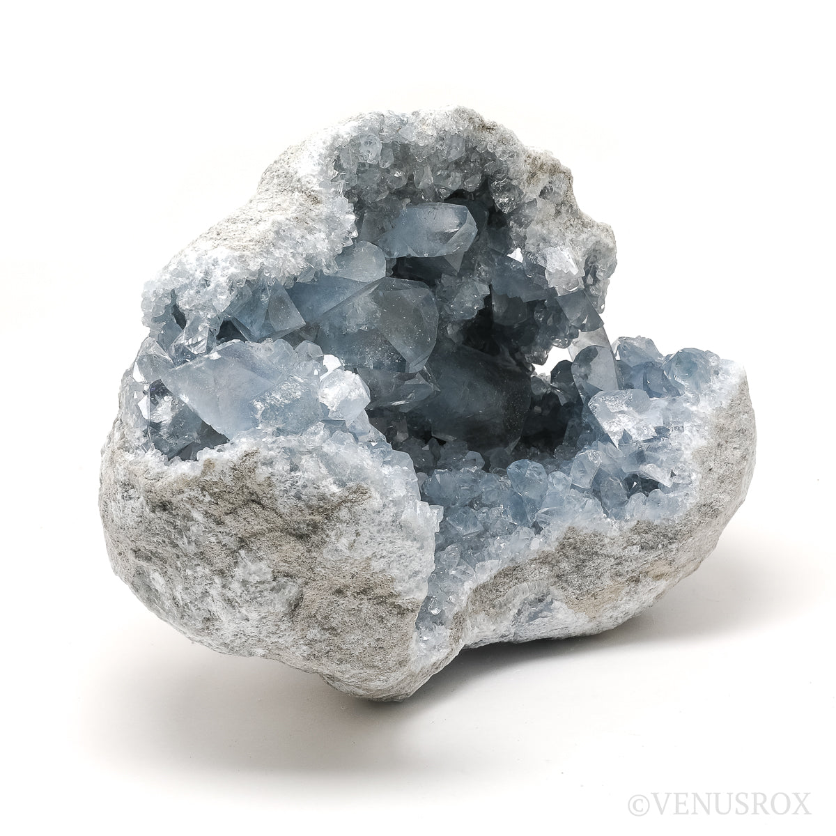 Blue Celestite on Matrix Natural Cluster from Madagascar | Venusrox