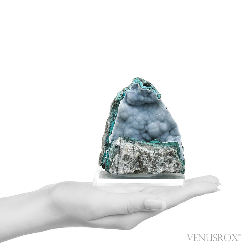 Chrysocolla with Malachite & Chalcedony on Matrix Natural Crystal from Peru | Venusrox