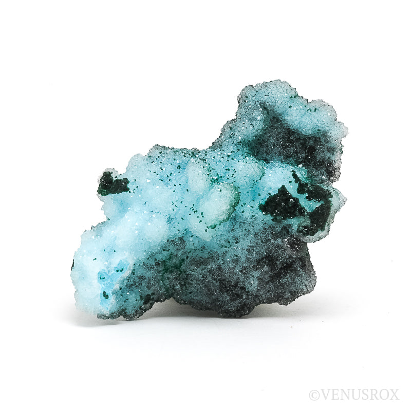 Chrysocolla with Malachite & Clear Quartz Natural Crystal from the Tenke-Fungurume Area, Lualaba, Democratic Republic of the Congo | Venusrox